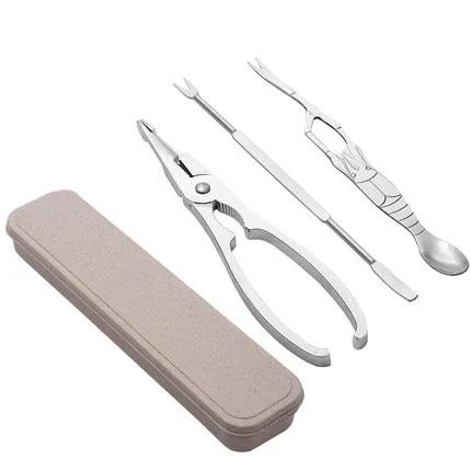 Seafood Tool Sets Crab Crackers Picks Spoons Set Stainless Steel Crab Peel Shrimp Tool Lobster Clamp Pliers Clip Pick Set