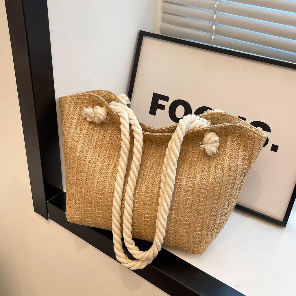 Stylish Vintage Woven Tote Bag For Women Perfect For Outdoor Beach Vacations