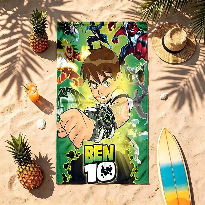 Ben 10 (5) Theme Beach Towel Sand Resistant Soft And Comfortable Suitable For The Pool Camping Yoga And Diving A Travel