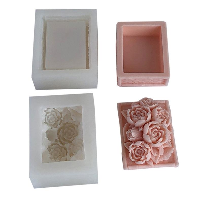 

Peony Storage Box Resin Molds Jewelry Box Epoxy Casting Mold for DIY Decorations 1