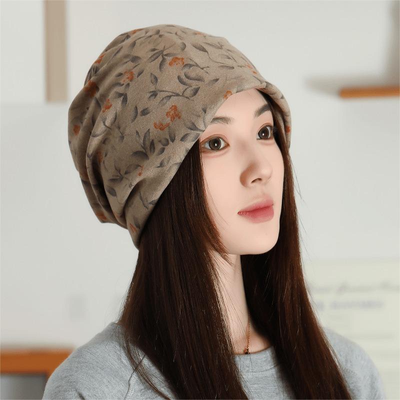 Large Cashmere Twist Hat Women's Autumn and Winter Changeable Scarf Warm Windproof Thickened Neck Cover
