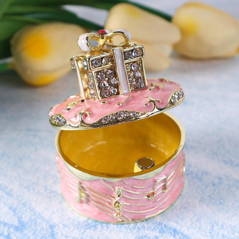 Creative Mini Jewelry Storage Box, Portable Travel Earrings, Necklace and Ring Organizer, Alloy Jewelry Display Box