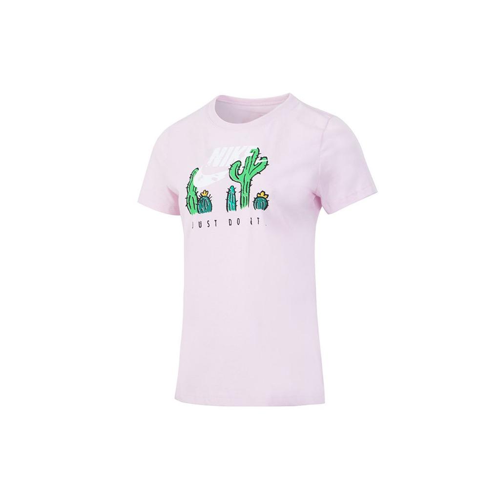 Nike Cactus Print Sports Casual Short Sleeve T-Shirt Women Tops Pink DJ1914-695