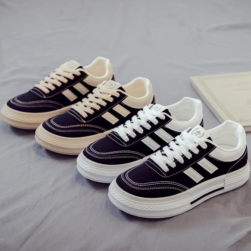 Spring and autumn new canvas shoes women's versatile flat-soled white shoes breathable student cloth shoes women's shoes autumn models