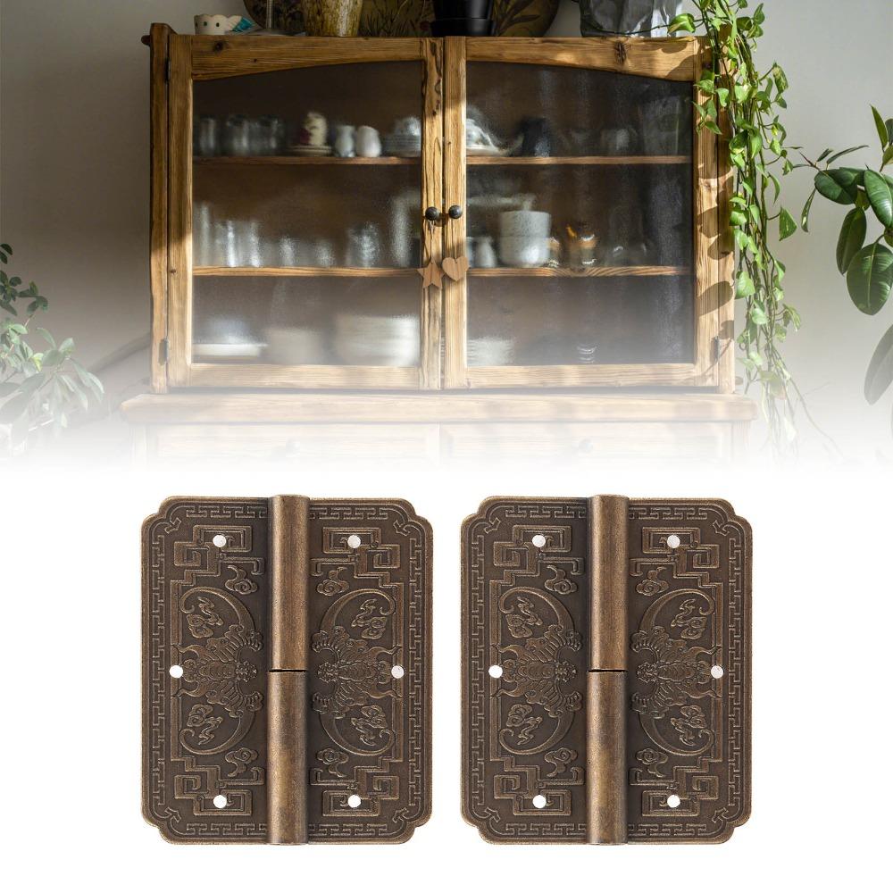 2pcs Decorative Furniture Hinges Vintage Cabinet Hinges Cupboard Door Hinges  Wooden Boxes
