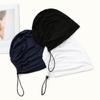 Commuters Friendly Turban Hat Adjustable Drawstring Head Cover Skull Hat for Women Mercerized Cotton Comfortable Headwrap