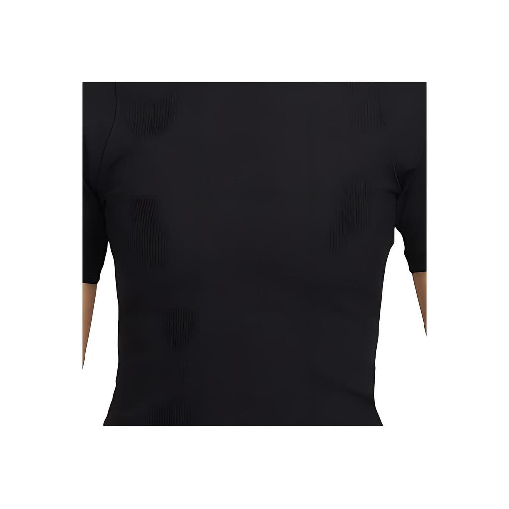 Nike Zenvy Breathable Quick-Dry Ribbed Short Sleeve Crop Top Women Tops Black HF2773-010