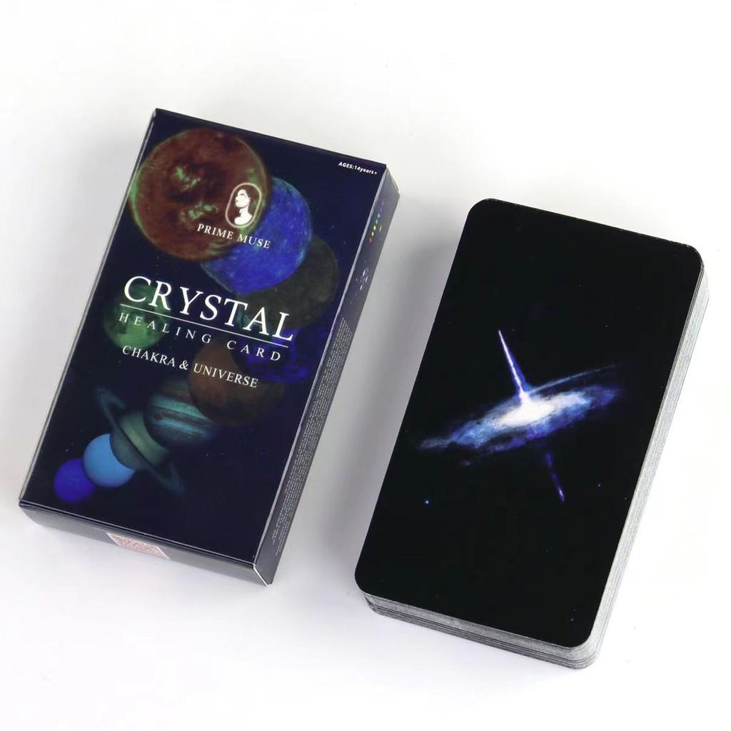 Léčivé karty 10,3*6cm krystaly, elektronický průvodce hry Oracle Deck Games 60 ks karet (48 křišťálových karet a 12 karet zvěrokruhu)