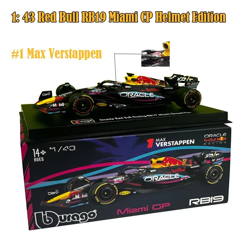 Burago 1:43 F1 Red Bull Rb19 Legierungsauto Formel Rennsport Diecast Modell Spielzeug Sammlung Geschenke Verstappen Miami Rb 19