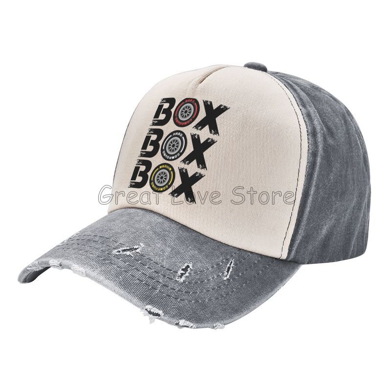 Box Box Box F1 Tyre Compound V2 Baseball Cap Formula 1 Snapback Caps Vintage Washed Cotton Cap Summer Retro Sun Visor Cap
