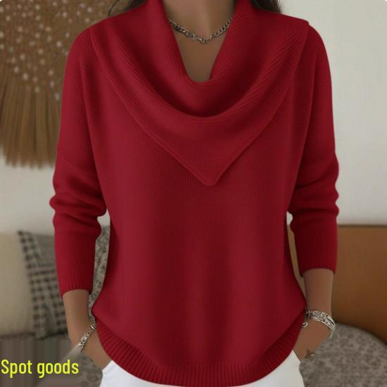 Pull Haut Manches Longues Couleur Unie Automne/Hiver 2025 pour Femme