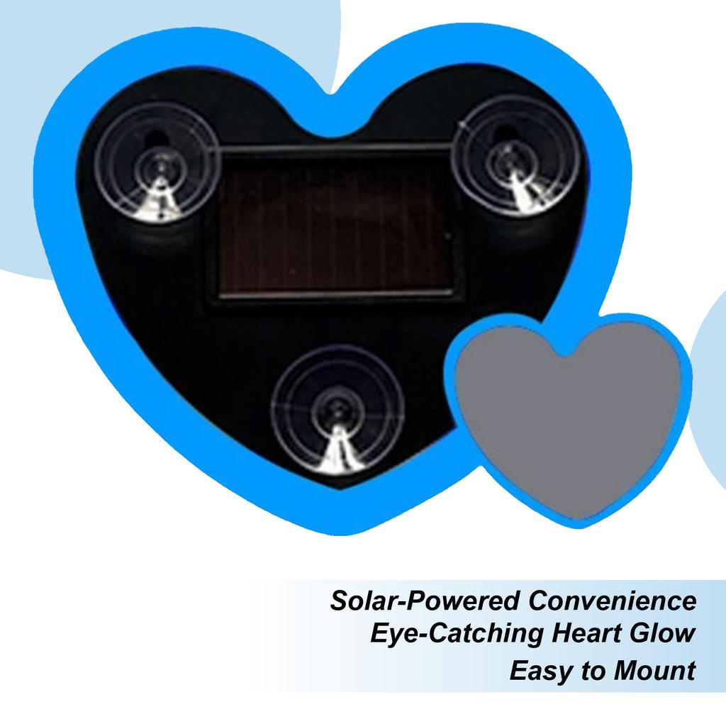 Car LED Lights Interior Solar Heart Shaped Decorative Window Lamp Neon Ambient Light For Triangle Window Decor Automotive