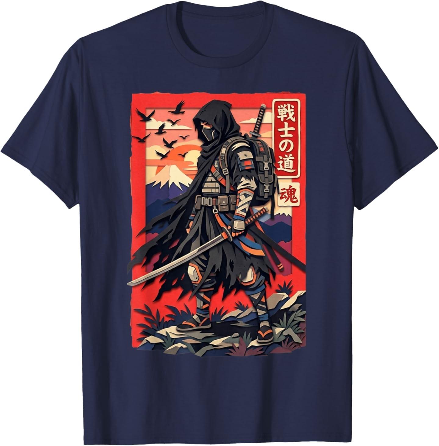 Samurai Warrior Katana Art T-Shirt S