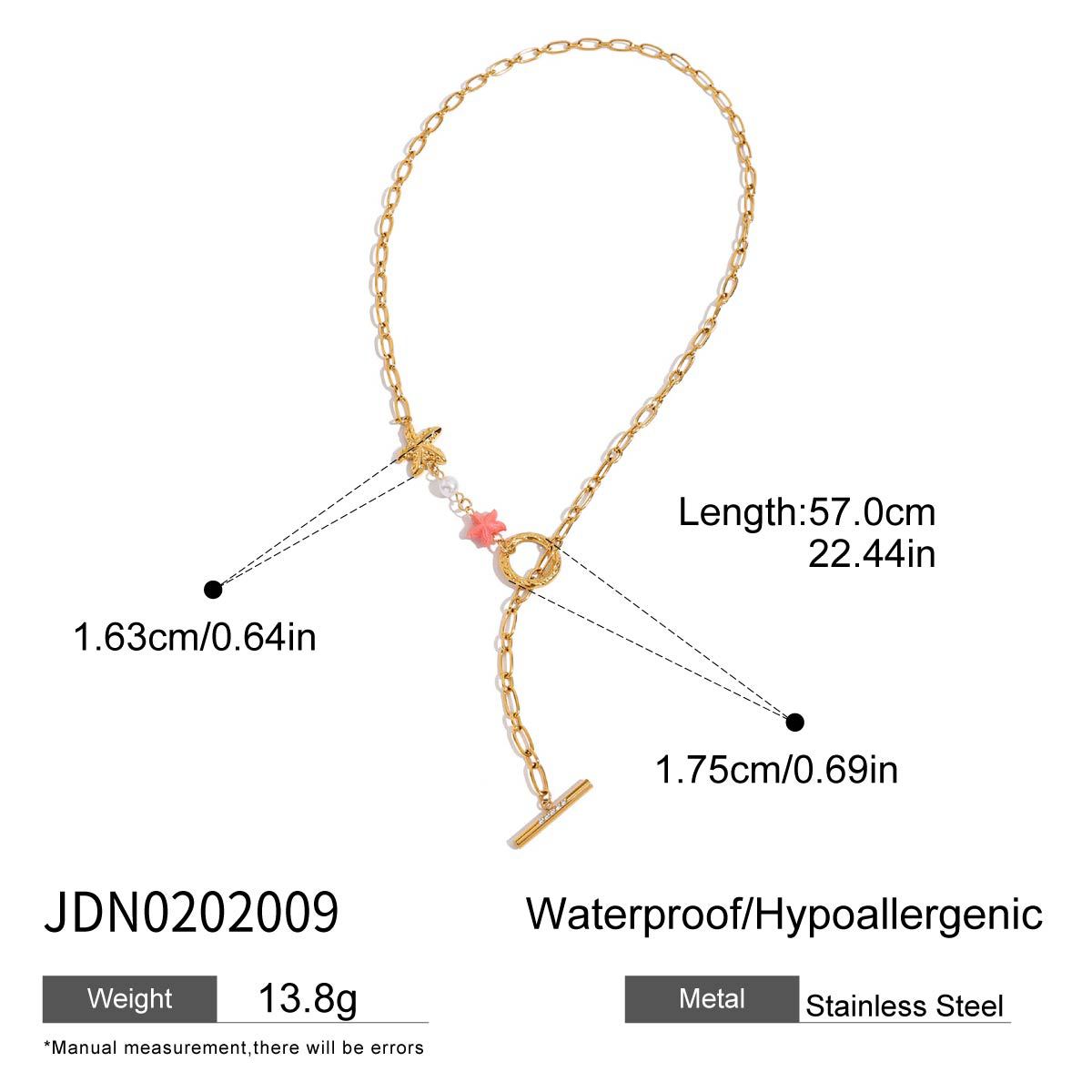 

Colorful Ocean Element Titanium Steel Necklace Girl Vacation Versatile Accessory Long Lasting Fade Resistant