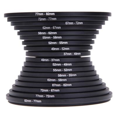 18 Parça Filtre Halkası Adaptör Seti Tüm Metal Kamera Lens Filtre Adaptör Halkası Seti Kiti