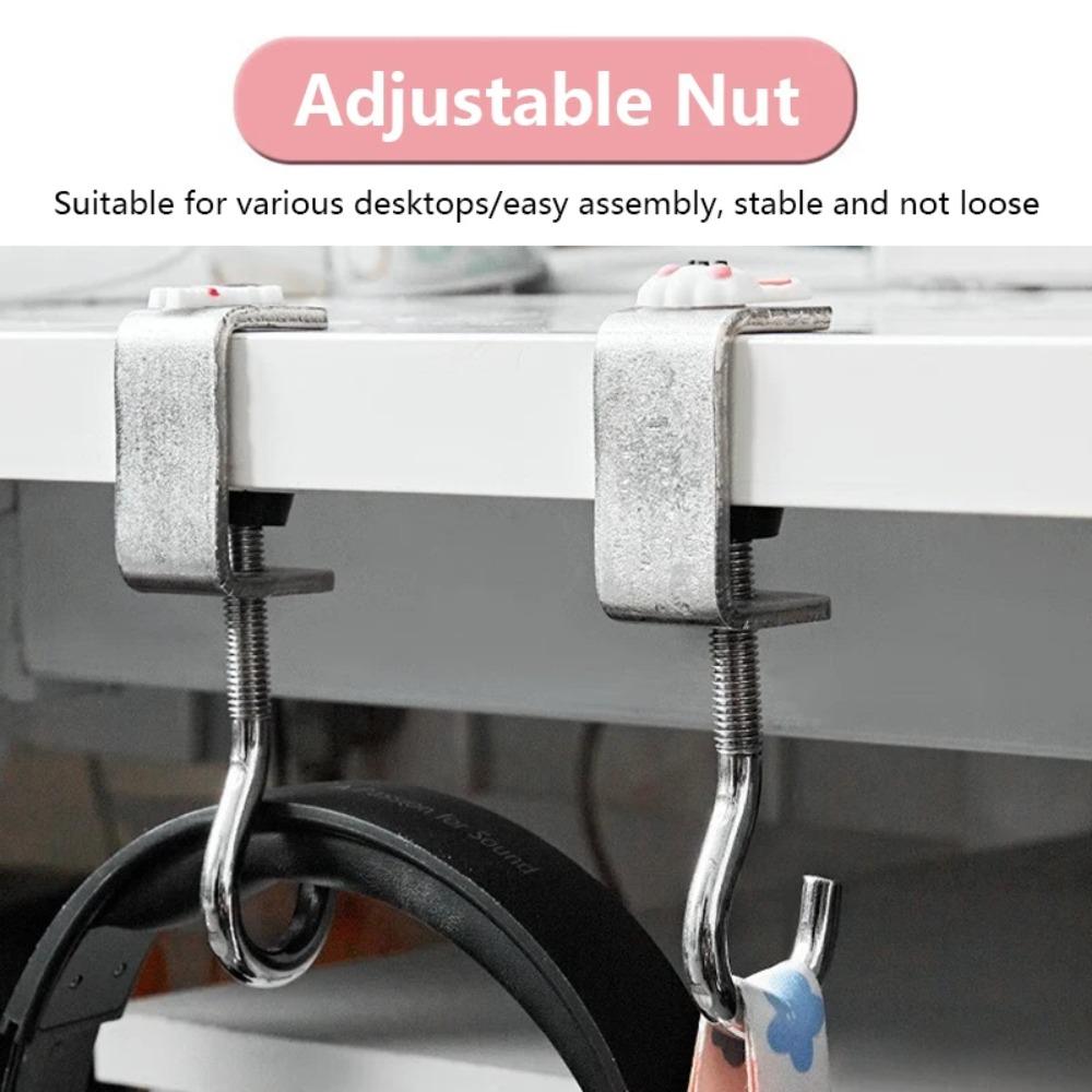 Rotatable Desk Side Hook Removable Table Edge Storage Hook New Schoolbag Hook  School