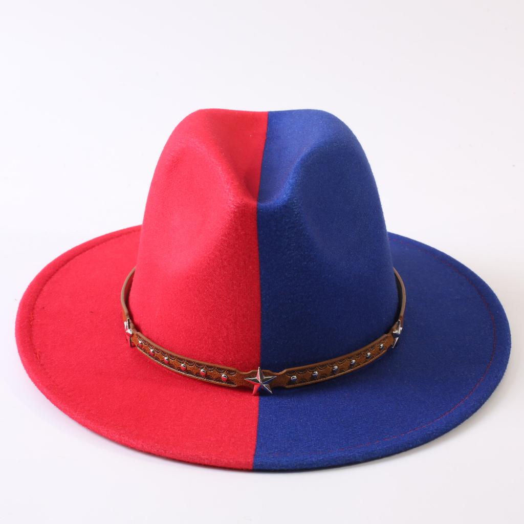Popular European and American Classic Double-color Wide-brimmed Top Hat Men's and Women's Fashion OL Style Cowboy Hat Jazz Hat