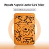 Puppy Line Art MAGsafe Leather Card Holder Case for Apple Phones
