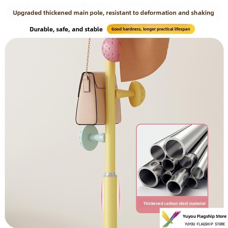 Creative Floor-Mounted Luxury Renting Living Room Mushroom Shaped Clothes Hanger Multi-Purpose Durable Wooden Hanger