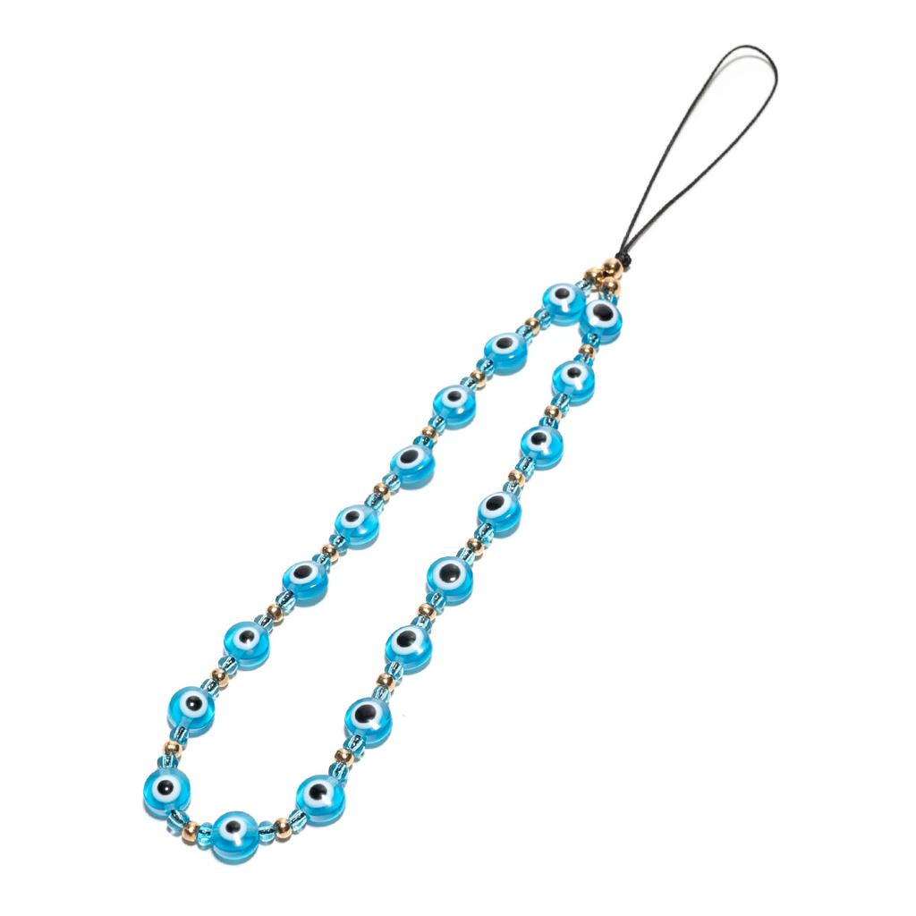Fashion Evil Eye Phone Chain Resin Beads Mobile Phone Strap Colorful Mobile Phone Charm Accessories Jewelry for Women Girls