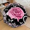 1PC Rose Butterfly Umbrella-8-Rib Reinforced, Automatic Open, Lightweight & Durable, Cute Fashion Accessory for Outdoor-P0701