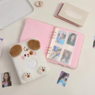 Obal na fotoalbum Kompaktný A5 Plyšový album na fotokarty Roztomilý Prenosný Plniteľný obal so špirálou pre fotky chránené mäkkým obalom