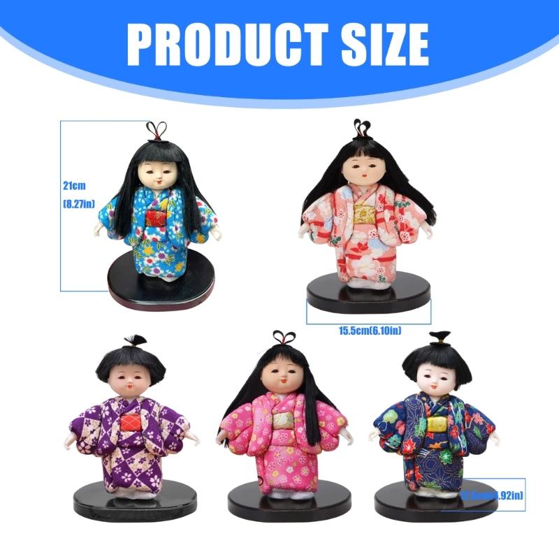 Geisha Doll Action Figures Kimono Girl Statue Collectible Figurines Decorative Sculptures Ornament Office Home Decors