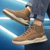 Fashion Men's Biker Boots Casual High Top British Tooling Shoes Keep Warm Trendy All-match Popular Motorcycle Lace-up Water Proof Boot