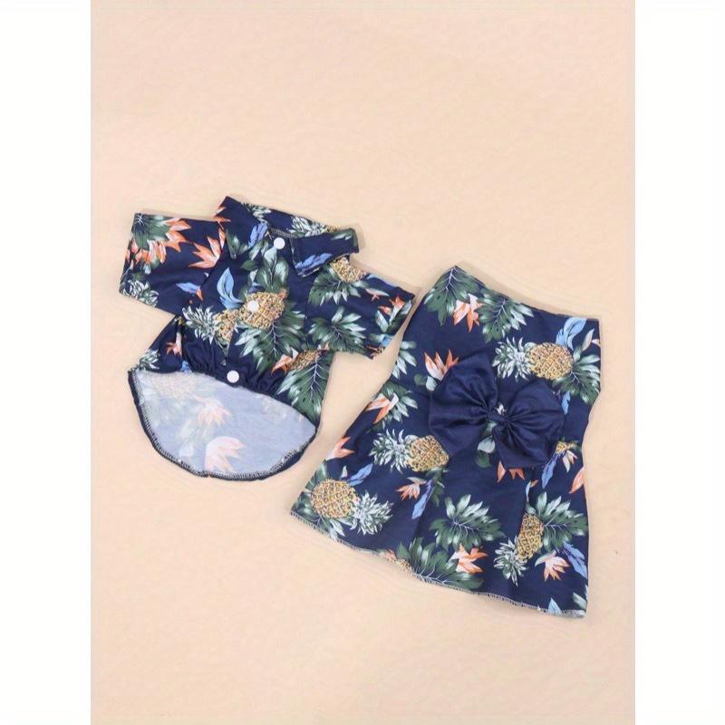 1pc Non-Stretch Slim Fit Hawaiian Shirt For Pets, Suitable For Small Dogs Like Teddy & Pomeranian, Not Recommended For Large Dogs