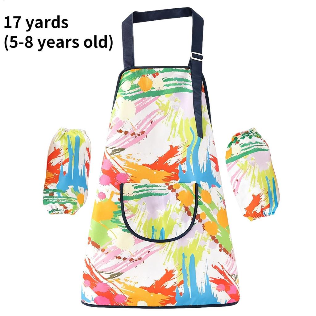 Kids Aprons For Cooking Adjustable Bib With Sleeves Kids Aprons Painting For Boys Girls Ages 2-12 Baking Cooking Classroom Home