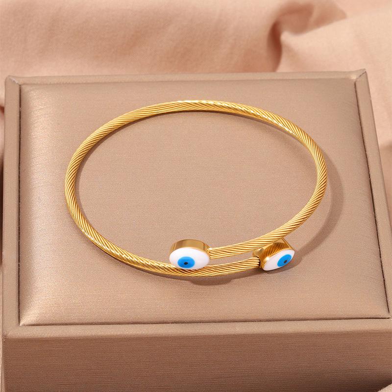 Popular, Personalized Trend, Retro Stainless Steel Winding Geometric , Pearl Steel Wire