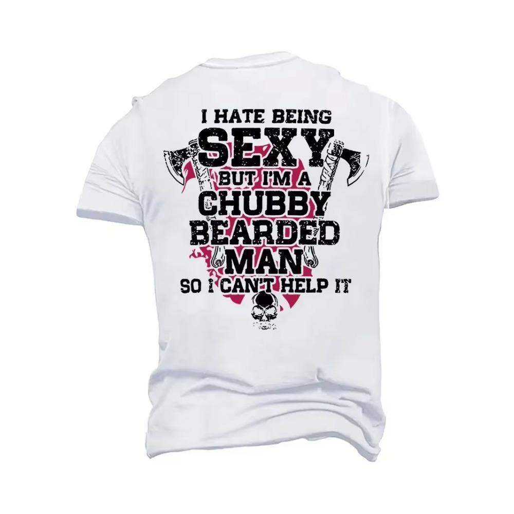 PLUS SIZE "I HATE BEING SEXY" Letter Print Men's Crew Neck Short Sleeve Daily Quick Drying Comfort T-Shirt Workout and Resort