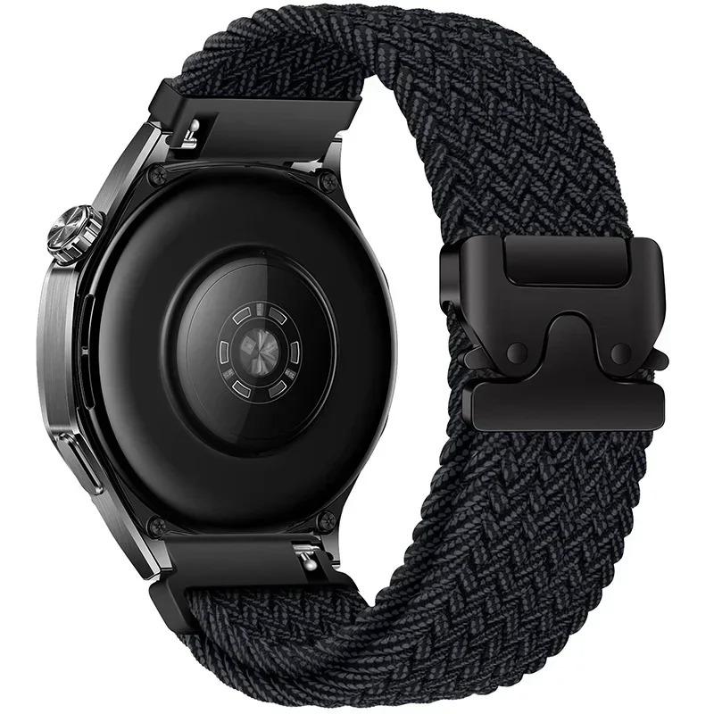 22/20mm Nylon-Geflechtband für Huawei Watch 5 GT6-5 Pro GT6-5-4 46mm Fallschirmschnalle Atmungsaktives Armband für Samsung Watch 7 6