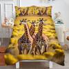 Cute Giraffe Bedding Set Kids Cartoon Animal Comforter Cover Set for Boys Girls Teens, Farm Print Quilt Cover Set Room Decor