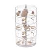 Rotating Jewelry Storage Box for Makeup Storage Rack Bracelet Earring Round Plastic Organizer Box Holder Display Rack with Cover