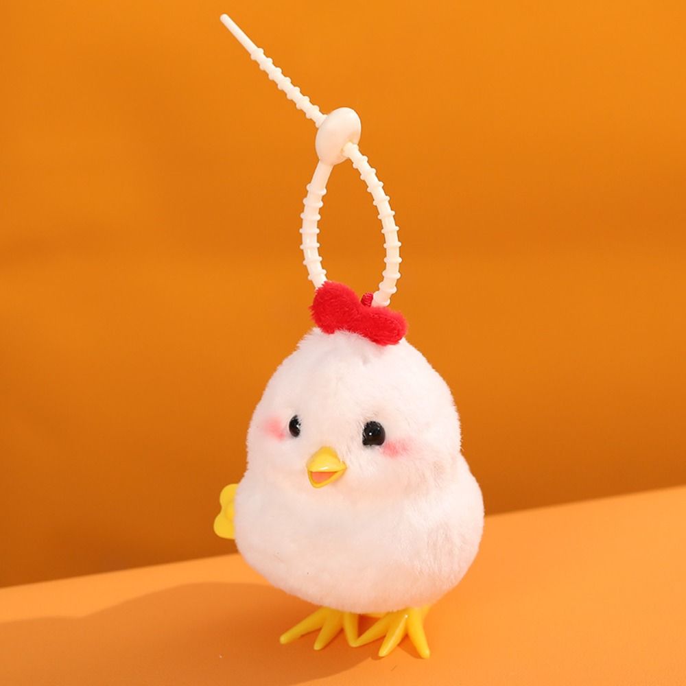 Plush Duck Wind Up Jumping Toy Lifelike Guide Baby Crawling Toy  Cat Toy