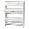 Shoe Cabinet with 2 Flip Drawers, Farmhouse Shoes Storage Cabinet with 2 Drawers and Anti-Tipping Device, Freestanding Shoe Organizer Ideal for