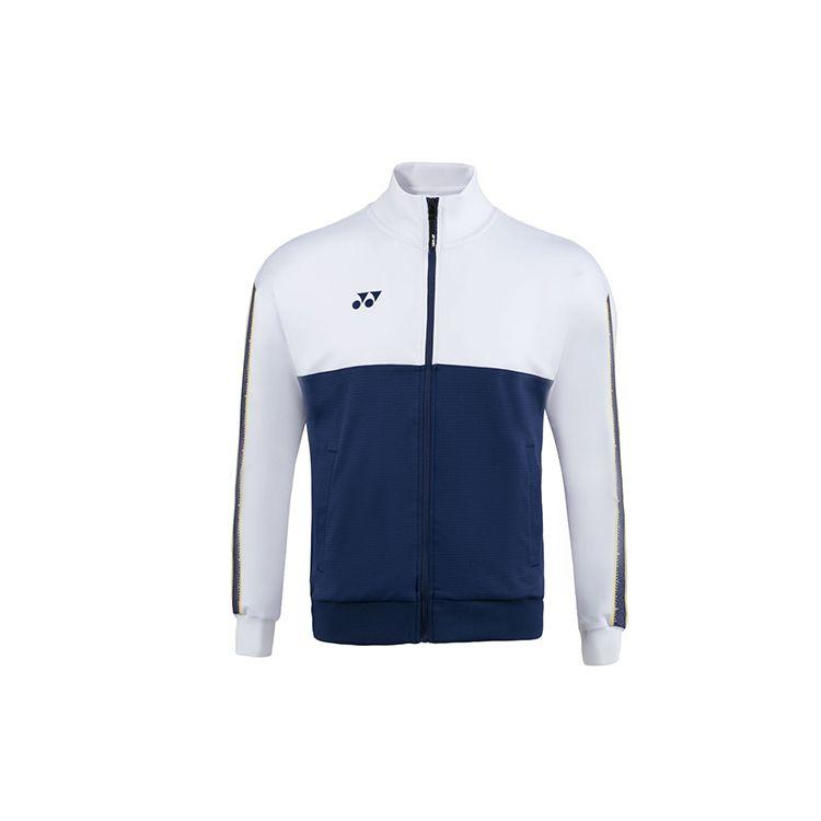 YONEX Спортивная куртка с воротником-стойкой и логотипом, серия Competition, color block, мужская, белая 51043EX-011