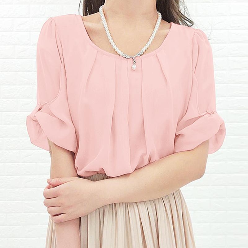 ZANZEA Blusa Casual de Verano para Mujer con Cuello Redondo y Manga Corta