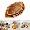 Snack Aufbewahrungsteller Praktische Brotschale Imitation Rattan Blattförmige Obstschale für den täglichen Gebrauch Küchenorganisatoren