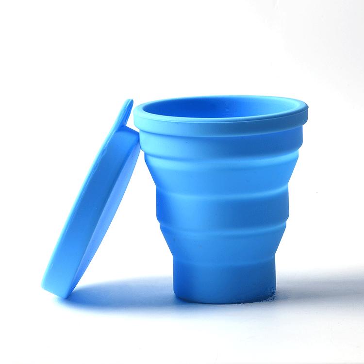 180 ml Klappbecher, Mini-Einziehbecher, Silikon, tragbare Teetasse, Outdoor-Reise-Kaffee-Teleskop-Trinkbecher mit Deckel