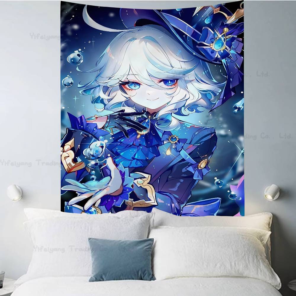 Furina Genshin Tapestry Art Printing Art Science Fiction Room Home Decor Wall Art Decor