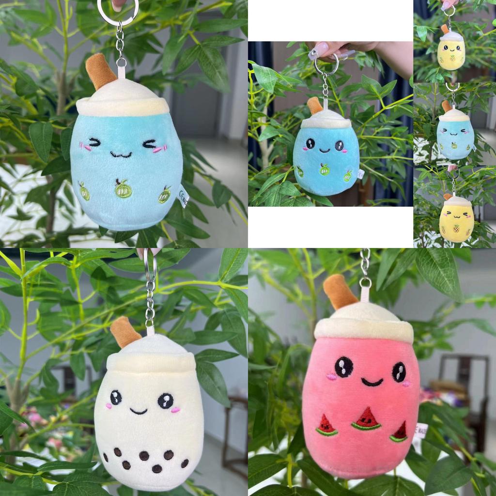 Cute Plush Milk Tea Cup Doll Keychain Soft Toy Gift For Milk Tea Lovers 10cm Height
