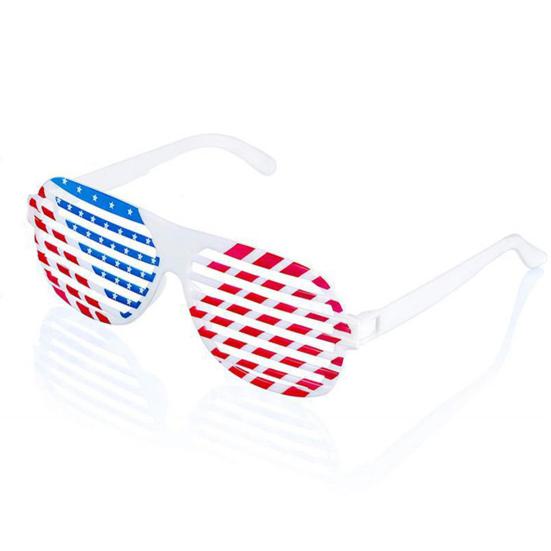 1/5/24Pcs Independence Day Glasses Flag Red Striped White Blue Star Set Pattern Shutter Glasses
