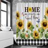 Yellow Sunflower Shower Curtain Summer Floral Fabric Decorative Bathroom Hanging Curtains Autumn Rustic Botanical Bathroom Decor