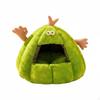 Cat Bed, autoWarming Plush Round Snug Sanctuary for Felines Dogs M Green