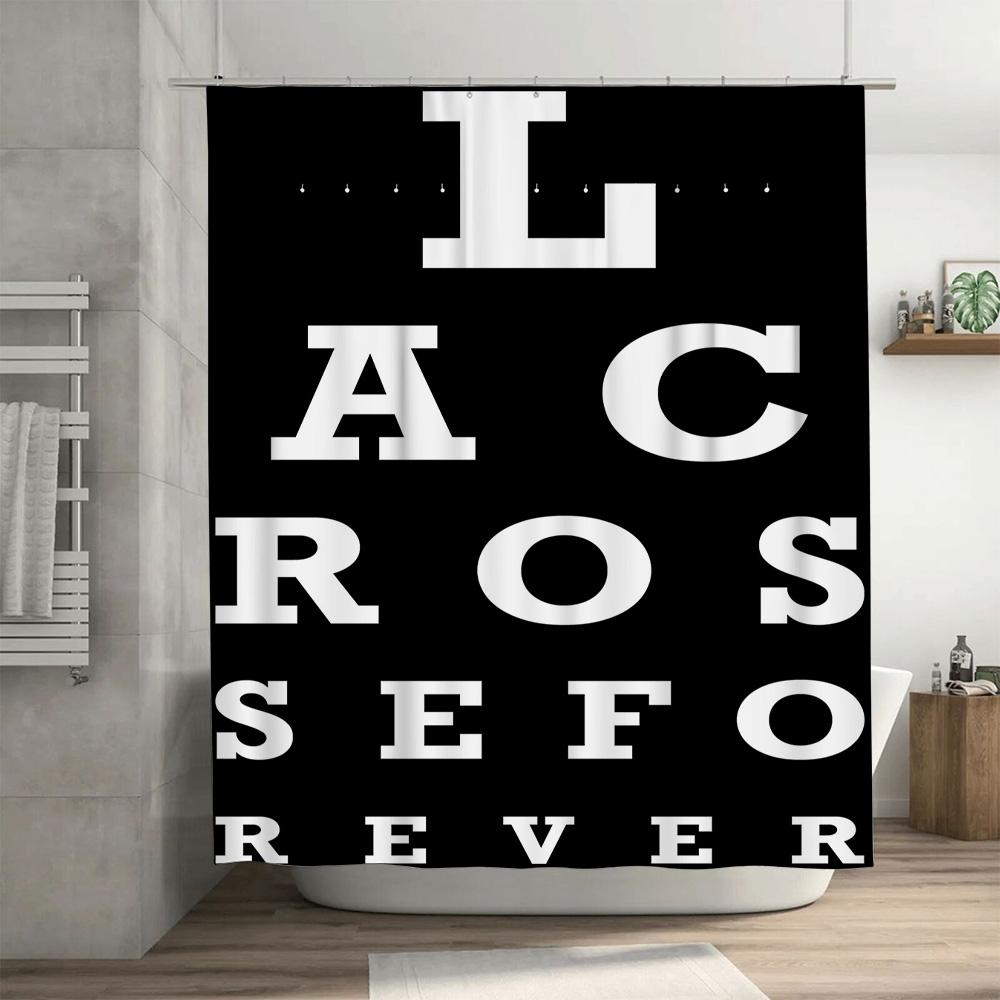 Black/White Color Blindness Shower Curtain Eye Chart Design For Bathroom Decor Universal Fit, Durable Water-Resistant Fabric Cov