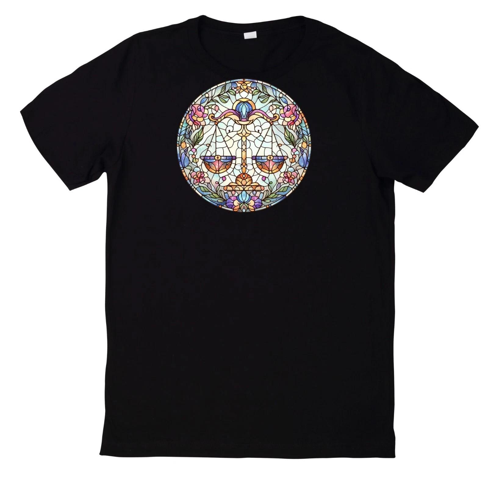 T-Shirt Sternzeichen Buntglas Motiv Baumwolle M