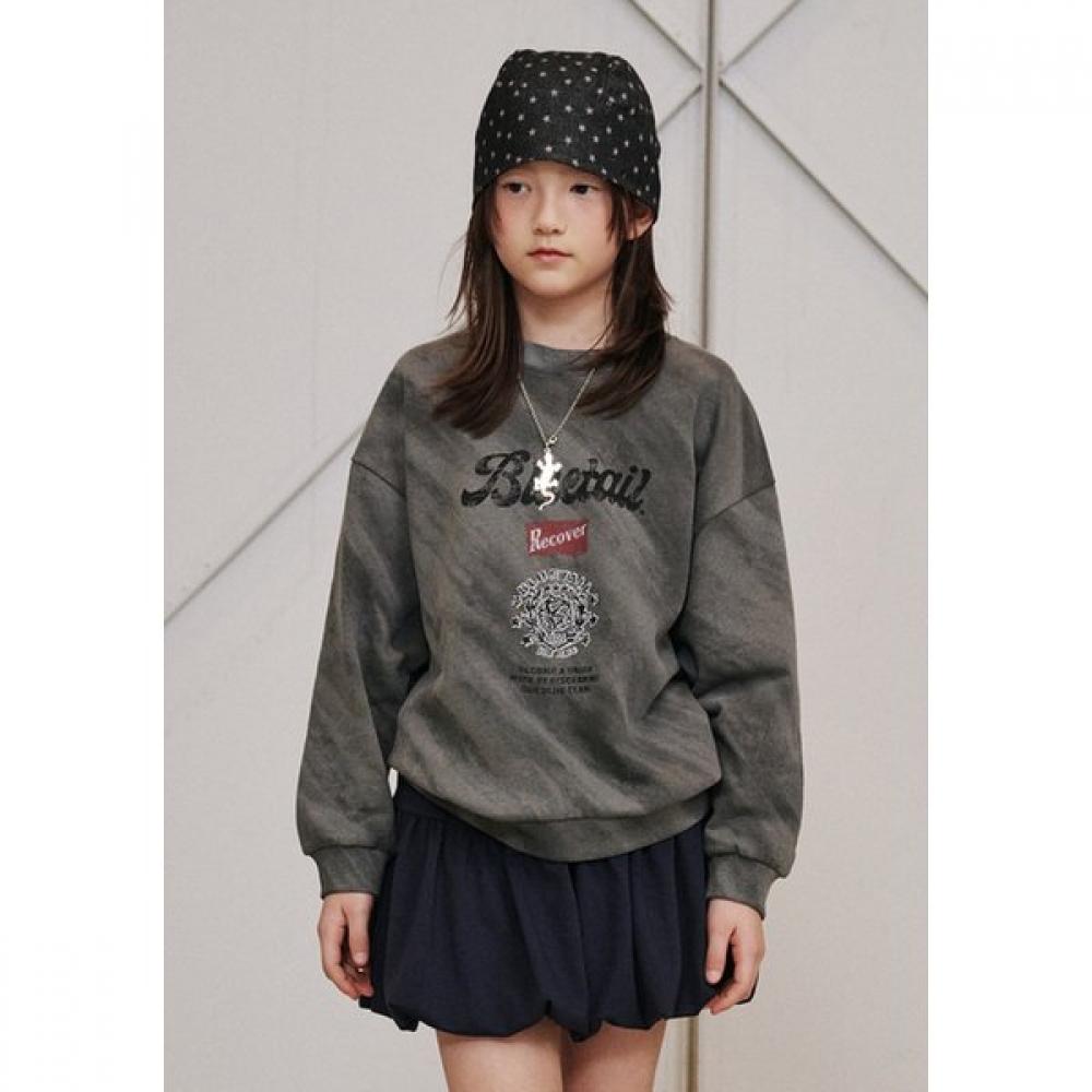 Bluetail Charcoal Grey Oversized Sweatshirt Aaa1ts01cg