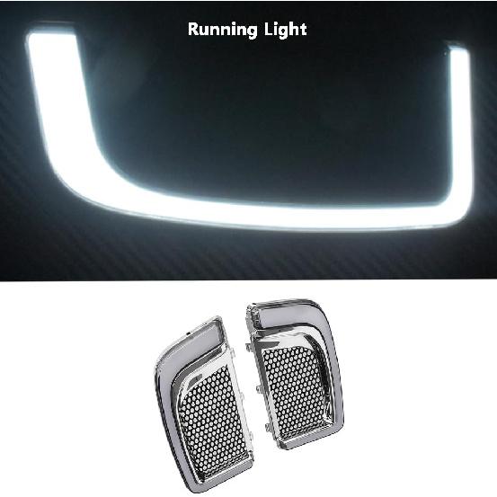 Fairing Lower Grill LED Turn Signal Lights, Tracer LED Running Light/Turn Signal Fairing Lower Grills, Chrome